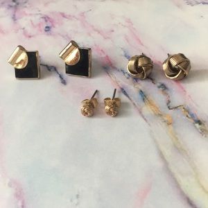 Earring Bundle: 3 pairs of stud earrings